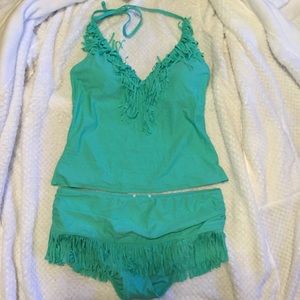 Jessica Simpson fringe swim suite
